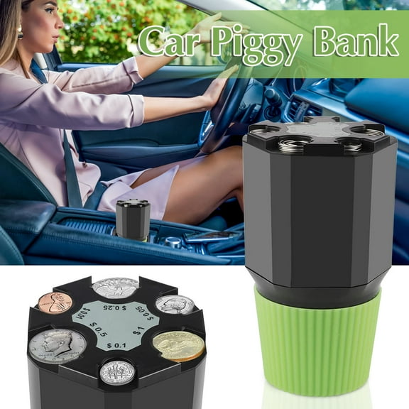 Portable Car Coin Bank, Detachable Plastic Coin Bucket, Removable Lid for Easy Access, Ideal for Car, Home, Office, or Bedroom Storage and Decoration