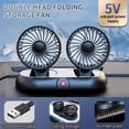 thumbnail image 1 of Portable Car Cooling Fan with 2-Head - 5V Electric Air Cooling Fan,USB Rechargeable Plug,Silent Electric Fan 360° Rotation with 3 Wind Speed Stable Base for Car Truck SUV RV Marine Boat, 1 of 6