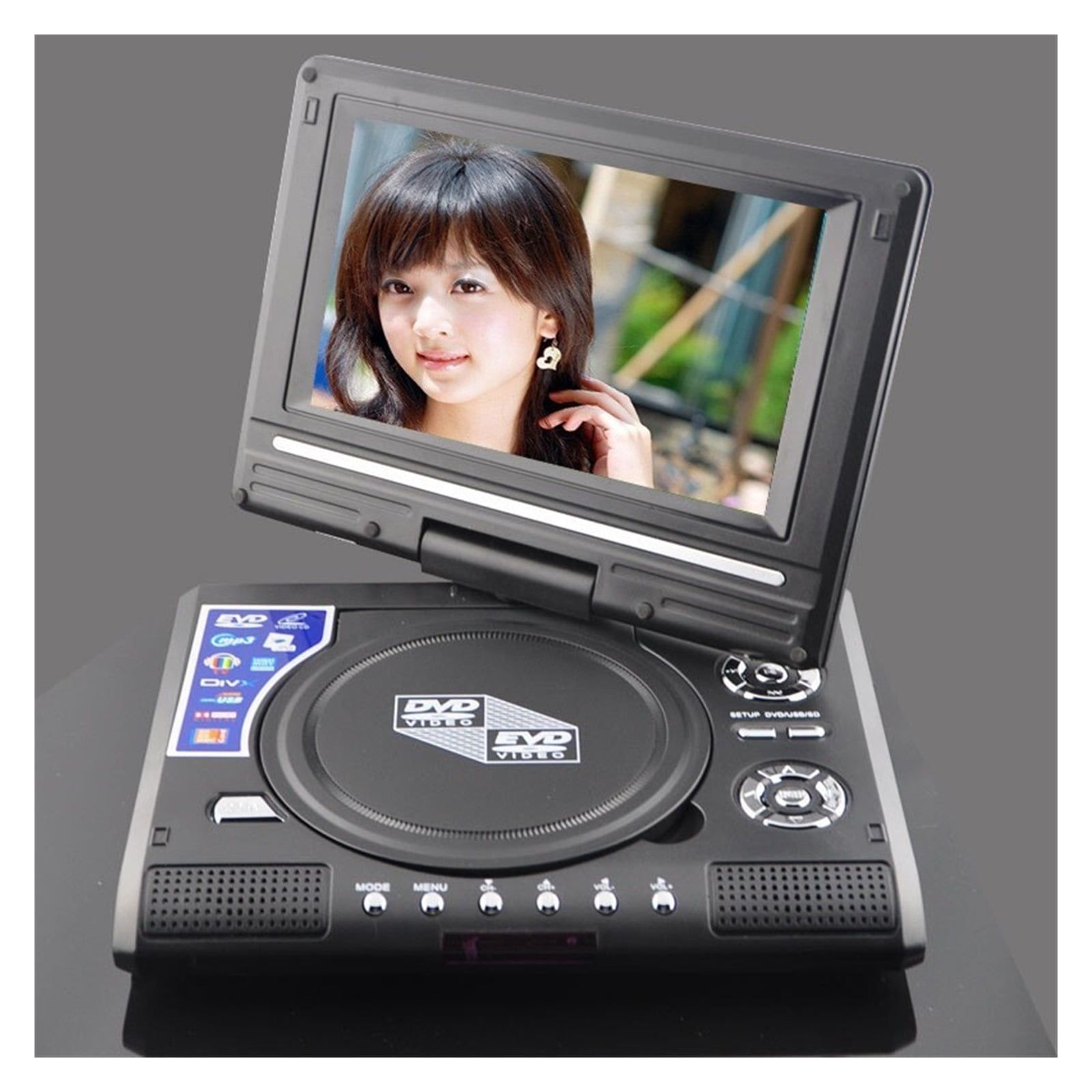 Playback Fun Portable Car DVD Player with Screen Mirroring Disc Playback USB Port ...