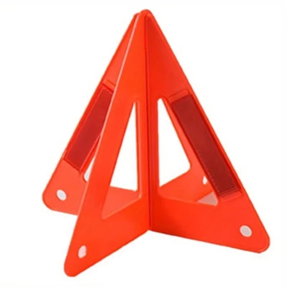 Portable Car Emergency Warning Triangle, Foldable Red Reflective Breakdown Alerts Sign with Stable Standing Support for Roadside Stops, Night Driving, & Travel Kits
