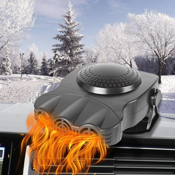 Portable Car Fan Heater Cooler, Auto Electronic Air Fan Fast Cooling, 12V 150W Car Heater, Plug Adjustable Thermostat in Cigarette Lighter, 2 in 1 Heating/Natural Wind Function