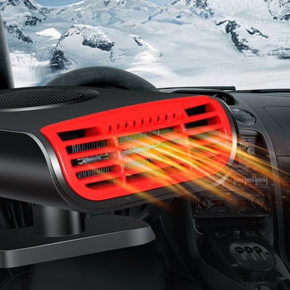 Portable Car Heater 12V 150W with Defroster Function, Dual Heating and Cooling Windshield Defogger That Plugs into Cigarette Lighter, Fast Acting Vehicle Heater for Winter Use