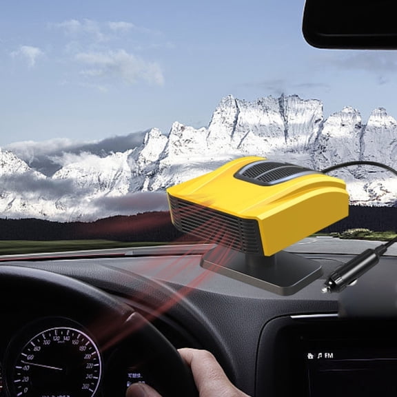 Portable Car Heater 12V 200W with Defroster Function, Dual Heating and Cooling Windshield Defogger That Plugs into Cigarette Lighter, Fast Acting Vehicle Heater for Winter Use