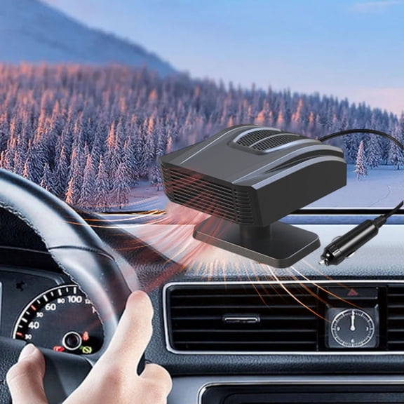 Portable Car Heater 12V 200W with Defroster Function, Dual Heating and Cooling Windshield Defogger That Plugs into Cigarette Lighter, Fast Acting Vehicle Heater for Winter Use