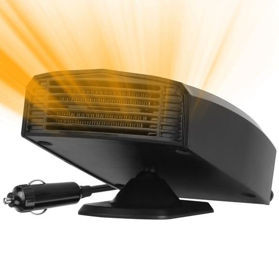 Portable Car Heater 24V 180W Car Defroster Windshield Heater Automotive Cooling Fan with 360°Rotating Base for Car Truck Van Bus Black
