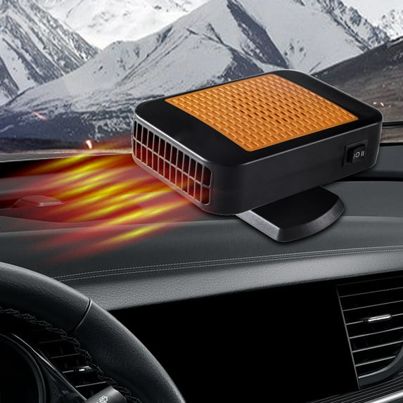 Portable Car Heater 24v 150W 2 IN 1 Cool and Heating Function Car Defroster with Plugs Into Cigarettes Lighter Small Car Heater with 360 Degree Rotate Wind Direction, Orange