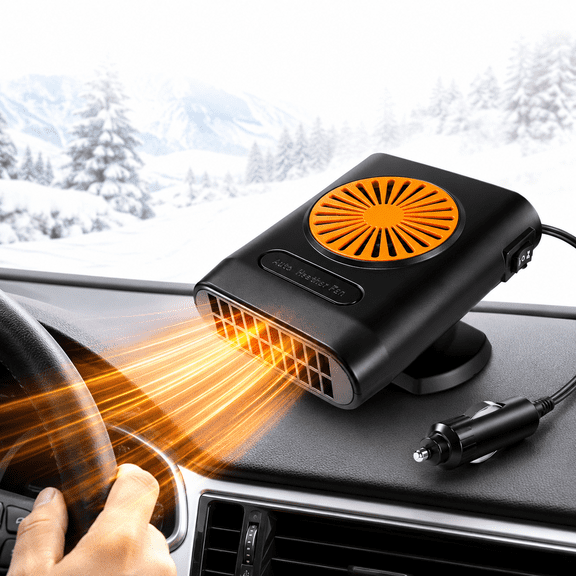 Portable Car Heater with Cooling Function,Car Fan Heater 200W 12V Windshield Defroster,Vehicle Demister Fast 2 in 1 Heating Cooling Dryer Auto 360 Rotate Heater Fan,Car Heater Fan Plug-in Anti-Fog