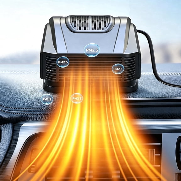 Portable Car Heater & Defroster, 12V 150W Fast Heating and Cooling Car Heater for Vehicle, 360 Rotatable Car Windshield Defogger Defroster Heater that Plug into Cigarette Lighter, Black