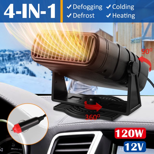 Portable Car Heater Fan,120W Fast Heating Quickly Defrost Defogger,2 in