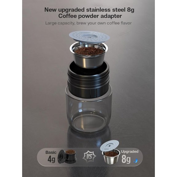 Portable Car & Home Coffee Maker, 12V DC Espresso Machine, Compatible with Nexpresso Dolce Capsules, H4A (Color : H4A Plus, Size : CHINA_EU)