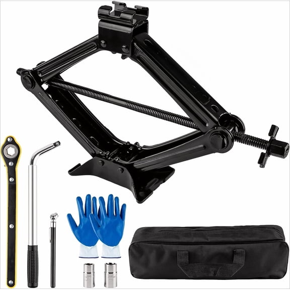 Portable Car Jack Kit, 2 Ton (4409 lbs) Scissor Jack for Car, Upgrade Emergency Spare Tire Changing Repair Kit, Scissor Jack Kit with Lug Wrench, Universal Vehicle Scissor Lift Jacks for SUV