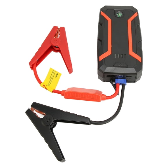 Portable Car Jump Starter 1500A Peak 12000mAh 12V Battery Booster Pack with Smart Protection Clamps Built-in Compass 3 LED Light Modes External Power Bank 8.27x5.12x2.76 inches / 21x13x7 cm