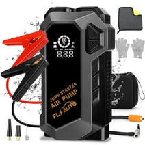 Portable Car Jump Starter, 4000A Peak Battery Jump Starter with Air Compressor 150 PSI Air Pump, 12V Auto Battery Booster Pack Safe Lithium Jumper Box with Dual USB QC 3.0 Led Light