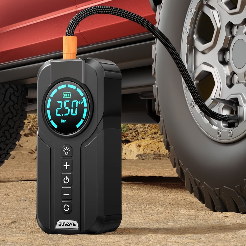 Portable Car Jump Starter with Air Compressor, 2000A Battery Jump