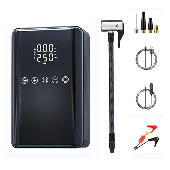 Portable Car Jump Starter And Air Pump 2 In 1 With 150Psi 6000A Peak Current Lcd Display And Type C Charging For Vehicle Emergency