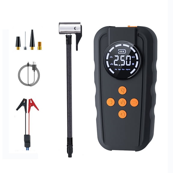 Portable Car Jump Starter Inflator Pump, 6000A Battery Booster 150PSI Air Compressor, LED Emergency Light USB Charging Device, Multi Function Roadside Safety Power Kit