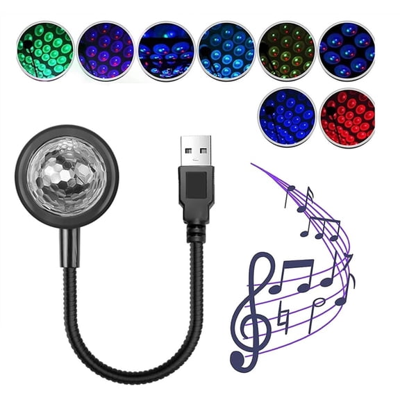Portable Car Magic Ball Atmosphere Light Star Lights for Car, USB Star Projector Night Lights, 3 Colors-9 Lighting Modes for Car, Ceiling, Bedroom, Party