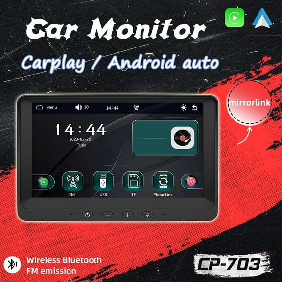 Portable Car Radio Car multimedia system screen for all cars GPS navigation Dashboard mount screen Car Stereo 7" Android Auto