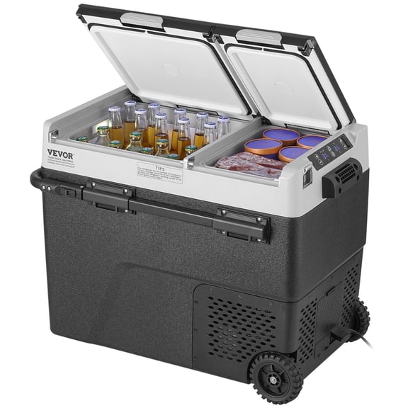 Portable Car Refrigerator, 12 Volt Dual Zone Freezer, 58QT/55L Compressor Cooler