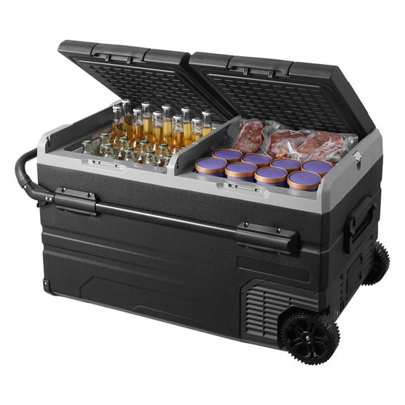 Portable Car Refrigerator Freezer 115L, Dual Zone Compressor Fridge for Car, RV, Home - Rapid Cooling, Bluetooth Control, Low Noise, -4F to 68F