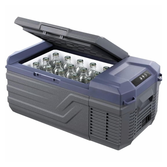 Portable Car Refrigerator Freezer 15L, Compressor Cooler for Car, RV, Home - Fast Cooling, -4F to 68F, Bluetooth Control, Low Noise