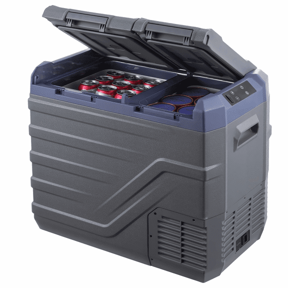 Portable Car Refrigerator Freezer 40L, Dual Zone Compressor Fridge for Car, RV, Home - Rapid Cooling, Bluetooth Control, 12/24V DC & 110/240V AC Power