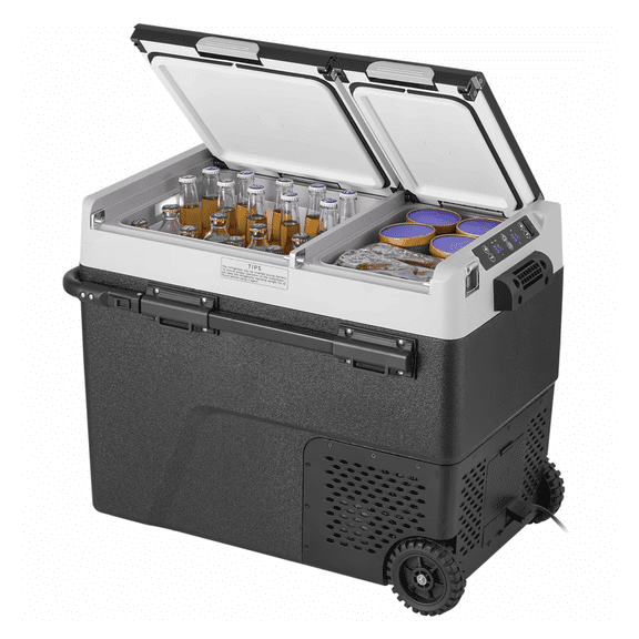 Portable Car Refrigerator Freezer 58L Dual Zone - Compressor 12V/24V & AC Powered