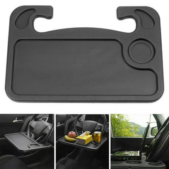 Portable Car Steering Wheel Desk Table Steering Wheel Tray Eating Laptop Stand Table Holder Fits Most Vehicles Steering Wheels for Travels (Black)