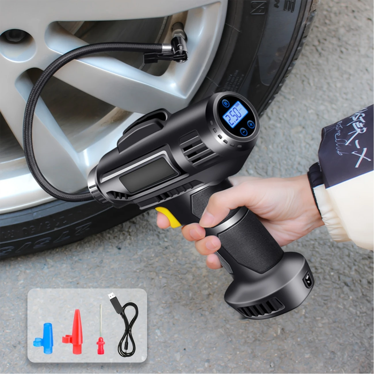 Portable Car Tire Inflator with Digital Display, 150PSI Air Pump, 12V ...