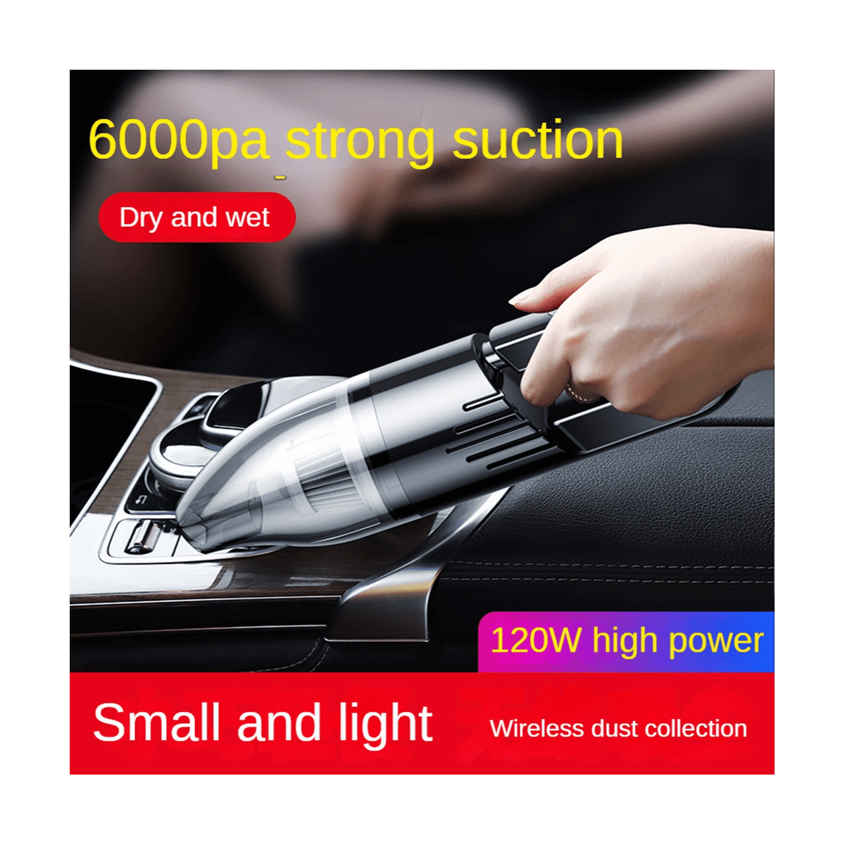 Portable Car Vacuum Cleaner Strong Suction 6000PA Vacuum Cleaner Mini