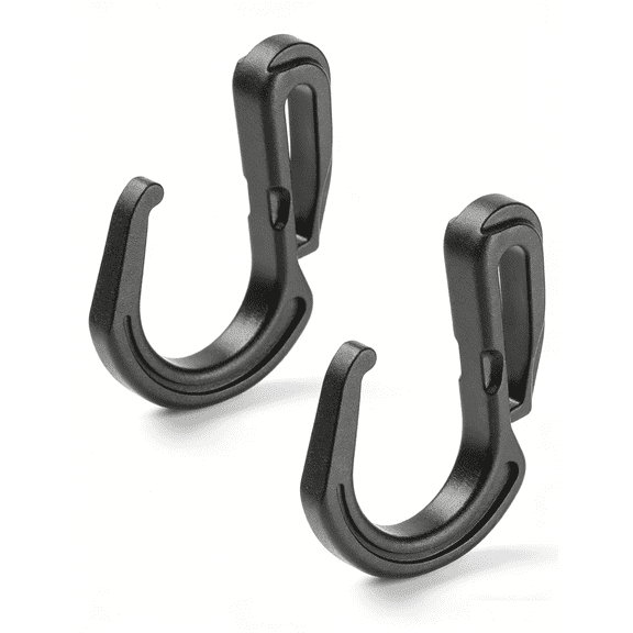 Portable Carabiner Clips, Adjustable Space-Saving Storage Hooks for Outdoor Hiking, Cycling, Camping, Travel, Multi-Purpose Clips for Bag, Key, Cup, Home Use(RL Black 2 PCS)