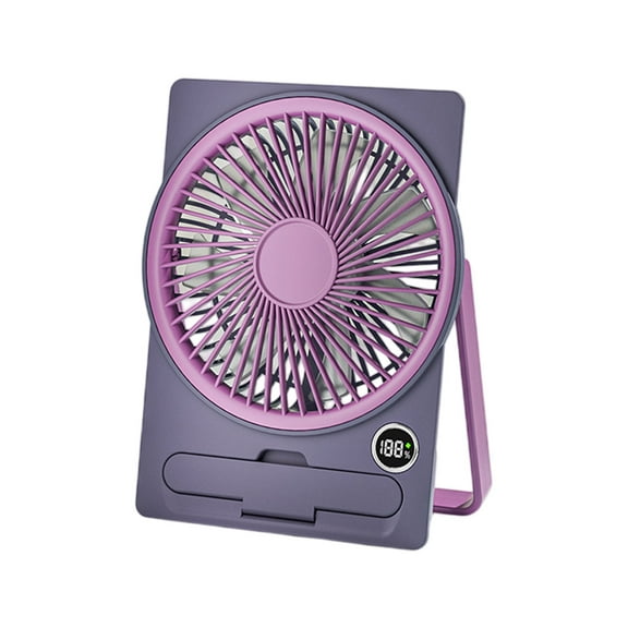 Portable Card Fan Usb Rechargeable Five Speed Air Circulator Hanging Or Desktop Use Personal Cooling Device Purple U-811 Purple