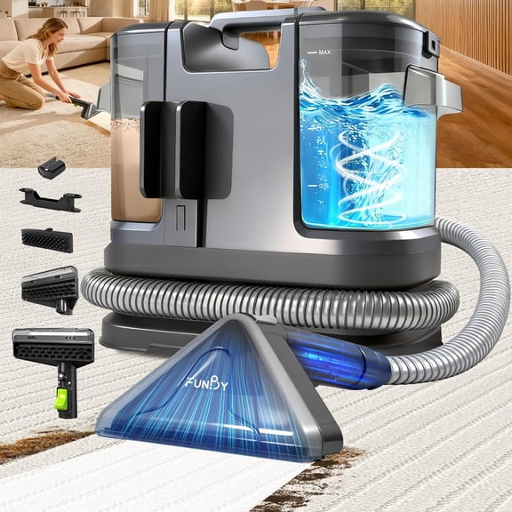 Portable Carpet Cleaner Machine,Carpet & Upholstery Machine,15KPA Small carpet with Powerful Suction,Handheld 3 Brushead,portable cleaner for Pets