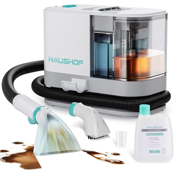 Portable Carpet Spot and Upholstery Cleaner Machine, 13Kpa Powerful Suction & Spot Remover, Deep Stain Cleaning for Rug, Carpet, Car Seats, Pets, Stairs, Couches, with Cleaning Solution