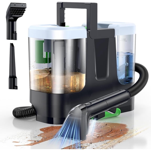 Portable Carpet & Upholstery Cleaner, 18Kpa Cleaner Machine for Deep Stain Removal, Spot Pet Accidents, Area Rugs, Stairs, Car Couches, Includes Tools Self-Cleaning