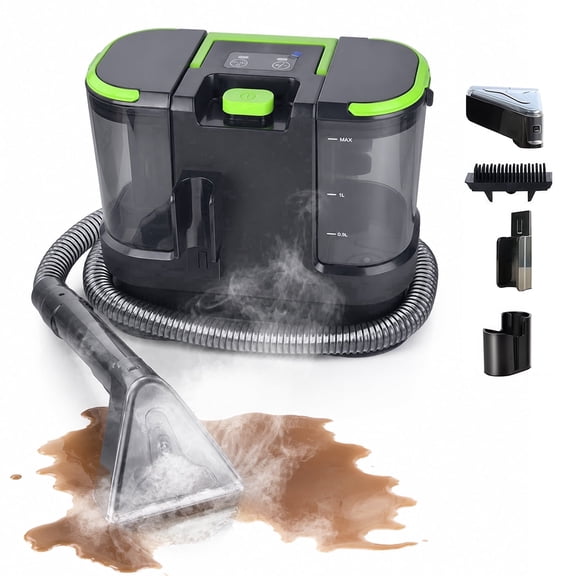 Naeqieo Portable Steam Carpet Cleaner Machine, 17Kpa Suction Upholstery Cleaner Machine,Deep Cleaning, Self Cleaning Spot Cleaner for Pet Stains, Car, Rug & Stairs