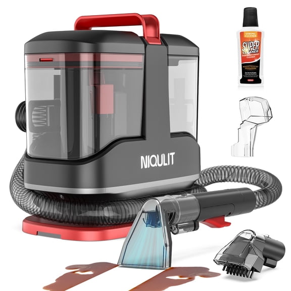 Portable Carpet & Upholstery Cleaner Machine - 15Kpa Deep Cleaning for Area Rugs, Pets, Couch & Car, Cleaning Machine with Dual Size BrushHead & Self-Cleaning System, Spot Cleaner for Stairs/Furnitur