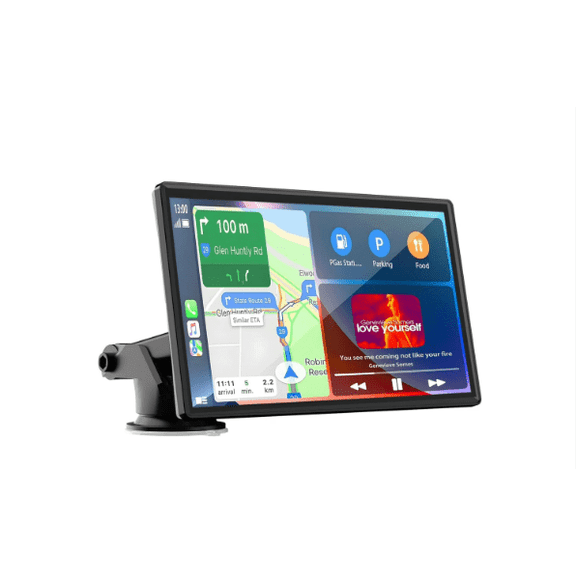 Portable Carplay Screen for Car, 9" Wireless Carplay & Android Auto with Bluetooth, HD Backup Camera, GPS Navigation, Siri, FM, AUX, Mirror Link for All Vehicles