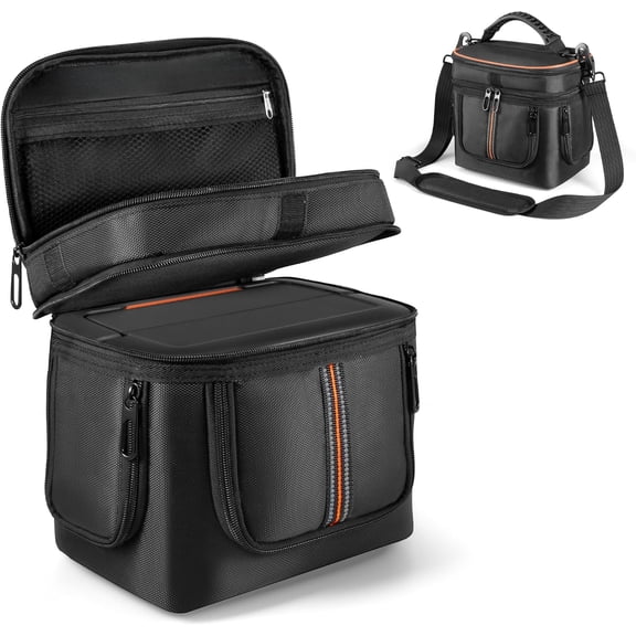 Portable Carrying Bag Compatible with Jackery Explorer 240 v2/300 plus, Power Station Storage Case with Quick-Access Window & Front Pockets for Solar Generator Accessories and Cables​​​​