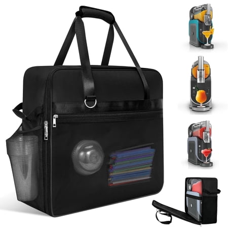 Portable Carrying Bag for Ninja Slushi Machine FS300/FS301 - Dustproof Travel Storage Bag Cover for Slushie Machine (Side-Opening, Black)