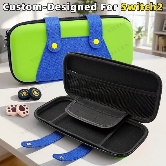 Portable Carrying Case for Nintendo Switch 2, Hard Shell Travel Storage Bag with 10 Game Card Slots, Waterproof Protective Case with Accessories Organizer