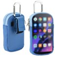 thumbnail image 1 of Portable Carrying Case Rugged Media Player Bag Carry Case Speaker Replacement Bag with Carabiner Double Zippers Design Visible Window for MP3/MP4 Player, 1 of 8