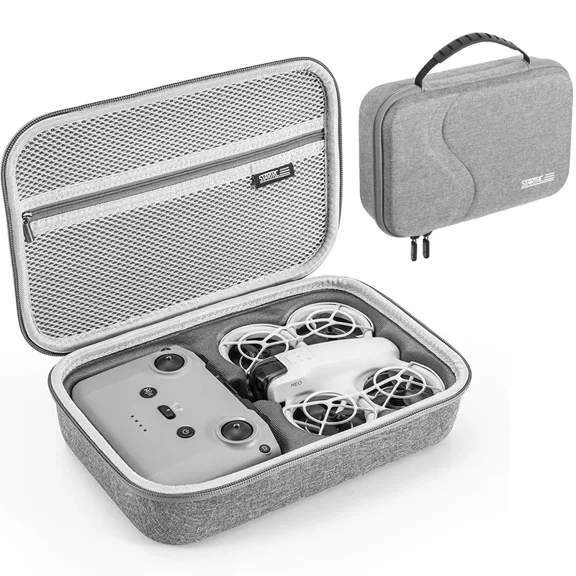 Portable Carrying Case for DJI Neo Fly More Combo Accessories, PU Leather Shoulder Bag Drone Gimbal Protective Cover, RC-N2/RC-N3 Remote Storage Bag
