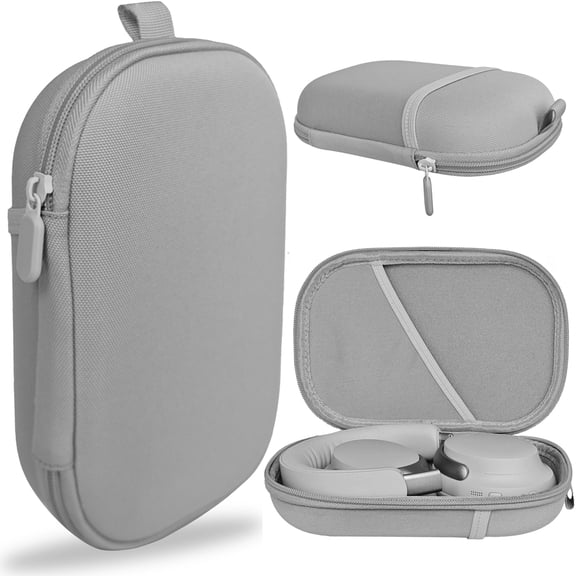 Portable Carrying Case for QC35II/25/45 & WH-1000XM5/XM6 Headphone Pouch Foldable Bluetooth Over-Ear Headphones EVA Material Storage Bag (Gray)