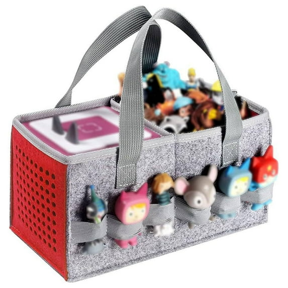 Portable Carrying Compatible with Toniebox Set and Tonies Figurines Travel Cloth Musical Toy Folding Bag for Tonies Storage Bag(Red)