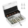 thumbnail image 1 of Portable Cash Drawer Box Deposit with 5 Coin Tray Cover, 3.46 in x 11.8 in x 9.5 in, White, 1 of 8
