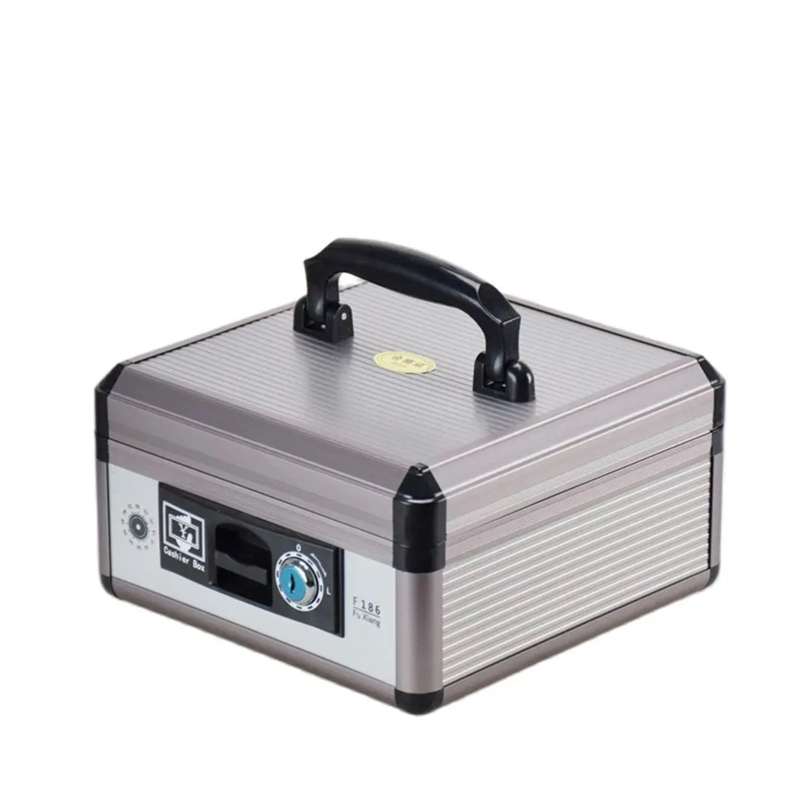 Portable Cash Register Safe Deposit Box Double Layer Metal Lock Box With Key Money Saving Organizer Safe Deposit Box ,Strong Construction