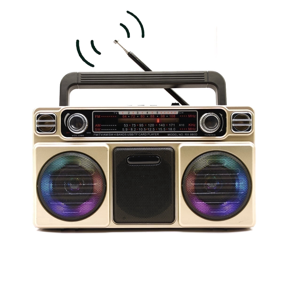 Portable Radio with Bluetooth Speaker,4 Band Radio,AM/FM/SW Radio with MP3 Playback, Battery Operated Analog Radio, Dual 3” Speakers, Built-in Microphone,Emergency Radio for Indoor, Outdoor
