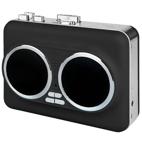 Portable Cassette Player with Auto Reverse, Convert Tapes to Digital Files via USB, Cassette Audio Player Tape to MP3 Converter, Powered by USB Power Cord or AA Battery - Black