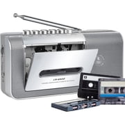Jazmm Portable Cassette Recorder Player, AM/FM Cassette Tape Player with Built, in Loud Speaker, Microphone & 3.5mm Earphone Jack, AC/AA Battery Powered, Ideal Gift for Home